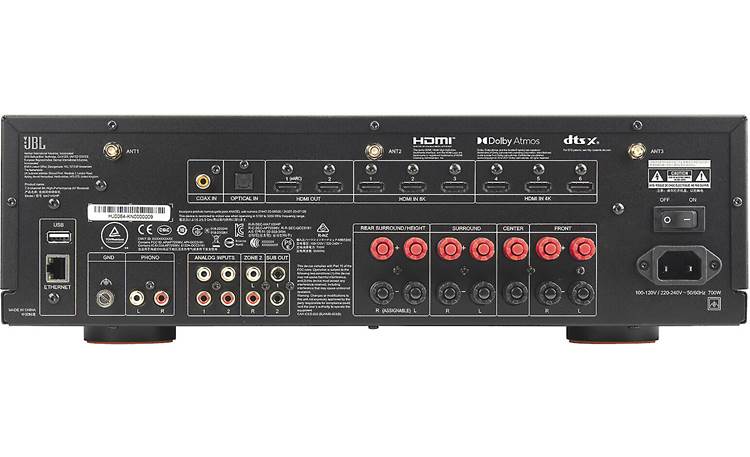 JBL MA7100HP 7-channel amplification, multiple digital and analog connections, Wi-Fi, and Bluetooth