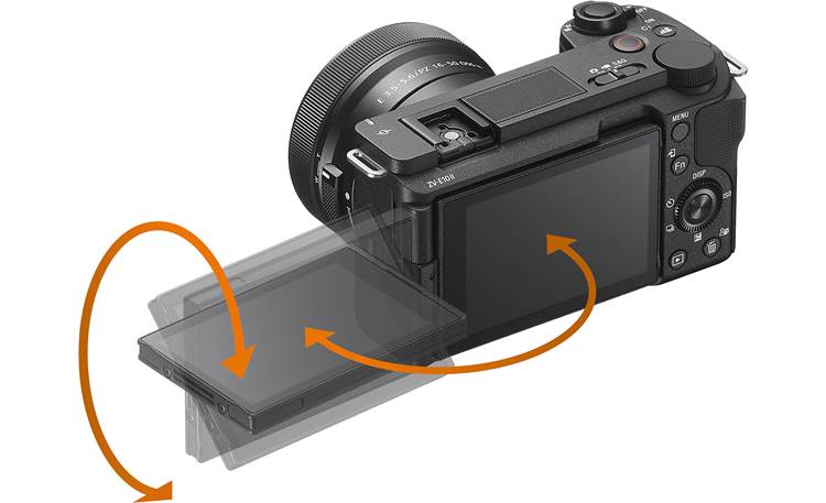 Sony Alpha ZV-E10 II Zoom Kit The LCD viewscreen is fully articulated
