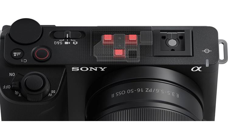 Sony Alpha ZV-E10 II Zoom Kit Three mic capsules let you vary the audio pickup pattern