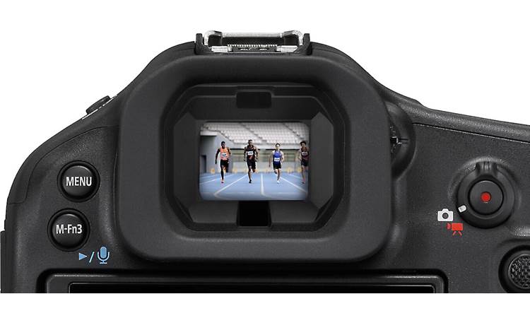 Canon EOS R1 The OLED electronic viewfinder delivers a tack-sharp and lag-free view during continuous shooting