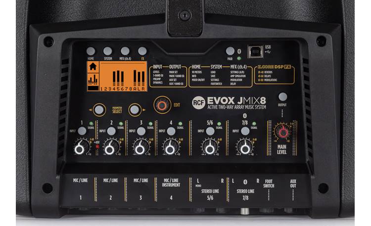 mioc RCF EVOX JMIX8 Portable powered speaker system with 8-channel