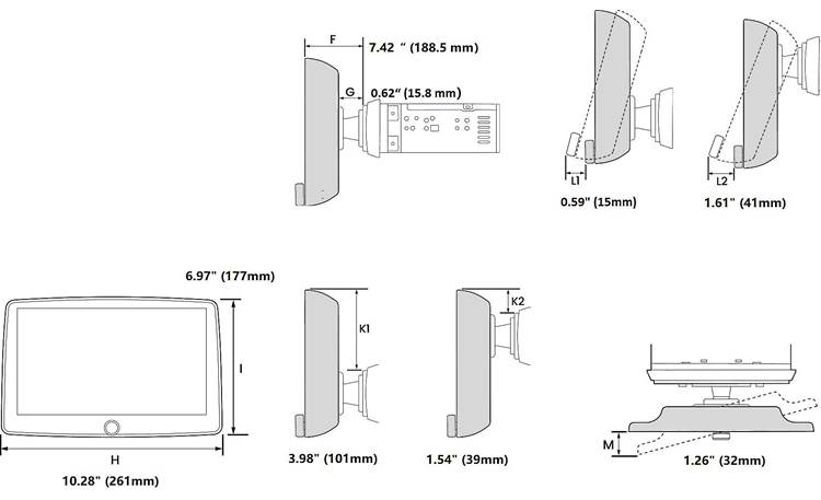 BOSS Audio Elite BE10ACP.WX Dimensions