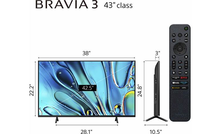 Sony BRAVIA 3 (K43S30) Dimensions