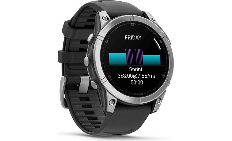 Garmin fenix E (Stainless Steel with Black Silicone Band