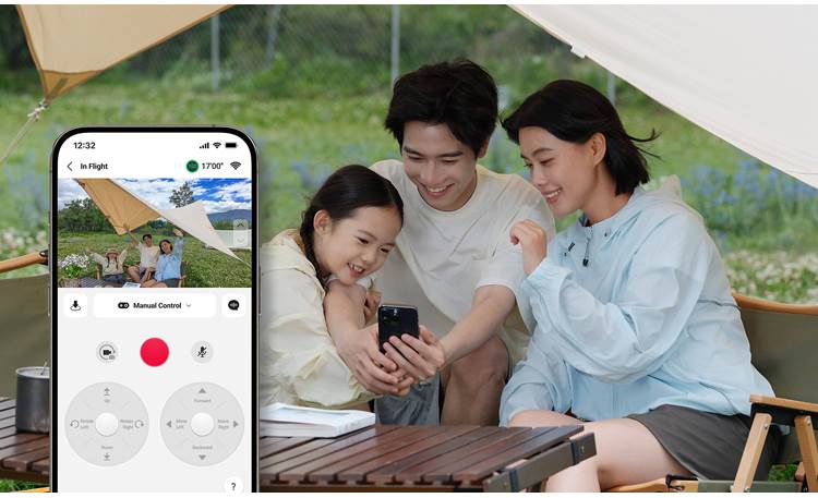 DJI Neo Pilot the drone manually with the free downloadable DJI Fly app