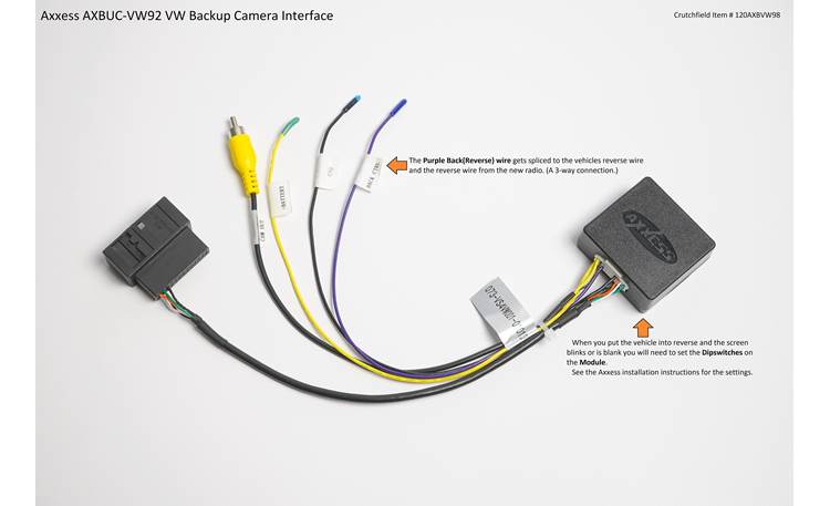 Axxess AXBUC-VW92 Backup Camera Harness Tech Graphic 