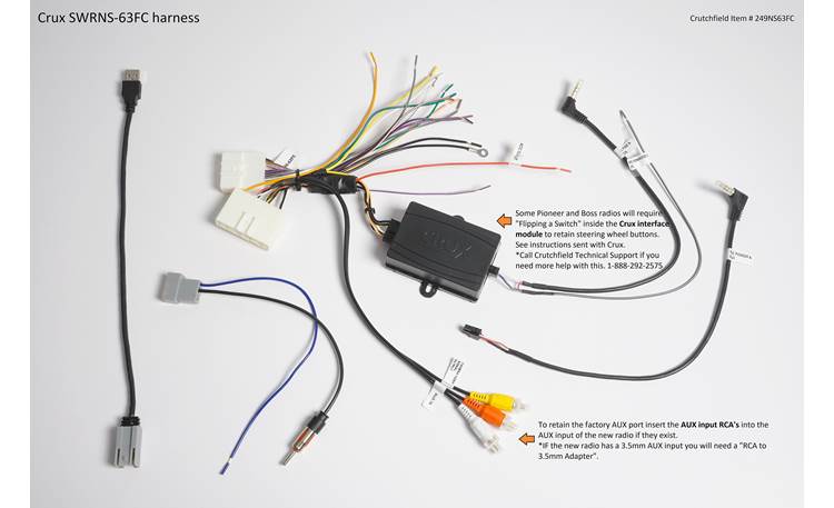 CRUX SWRNS-63FC Wiring Interface Tech Graphic 