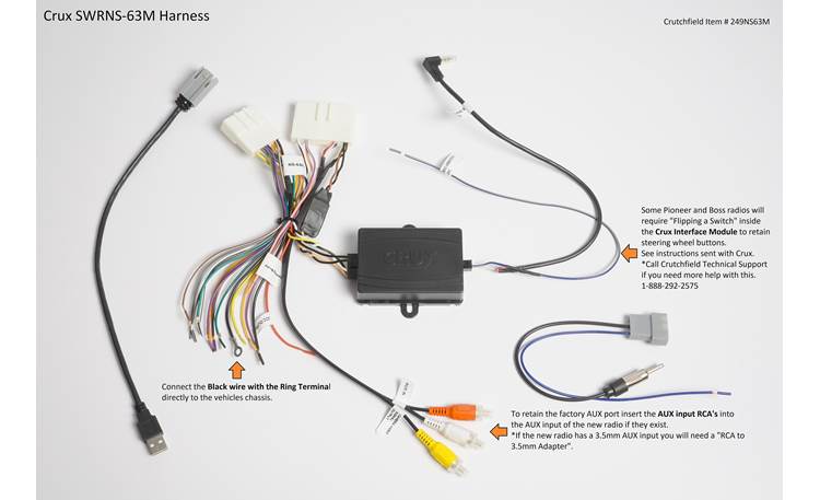 CRUX SWRNS-63M Wiring Interface Tech Graphic 