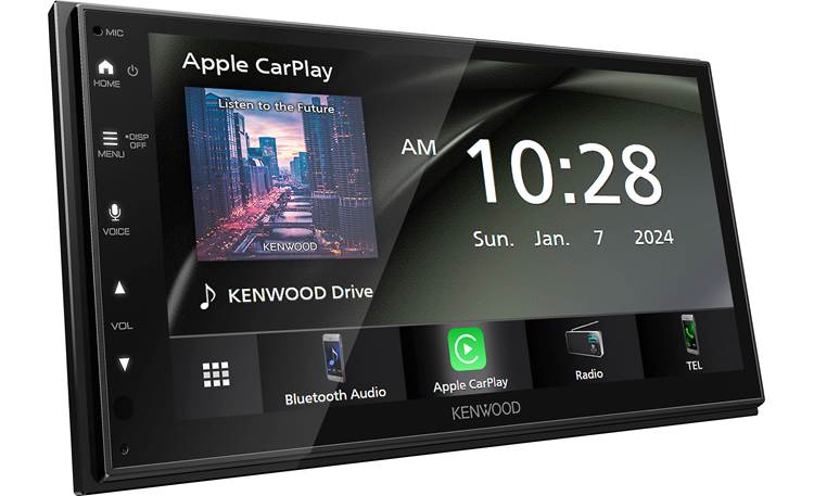 Kenwood DMX40S Kenwood home screen shown with CarPlay ready to go