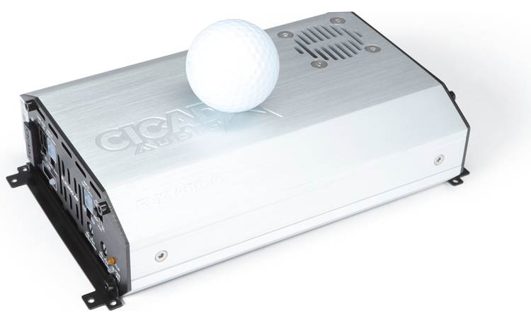 Cicada Audio FLX1400.4P Golf ball shown for scale 