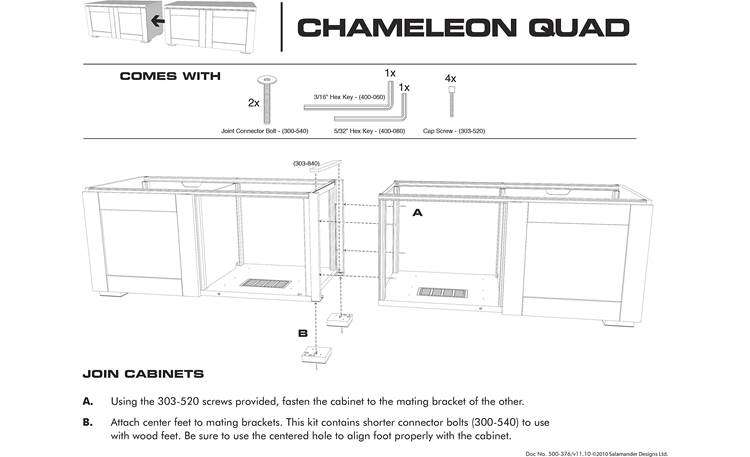 Salamander Designs Dual Miami 237 Cabinet Bundle Instructions included for joining cabinets