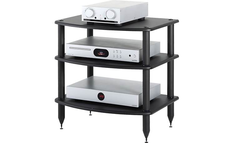 Pangea Audio Vulcan Audio Rack (Black with Black Posts) Modular 3-shelf ...