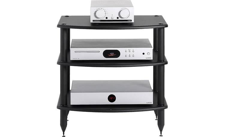 Pangea Audio Vulcan Audio Rack (Black with Black Posts) Modular 3-shelf ...