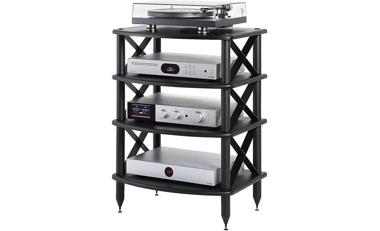 Pangea Audio Vulcan X-Brace Audio Rack (Black) Modular 4-shelf audio ...