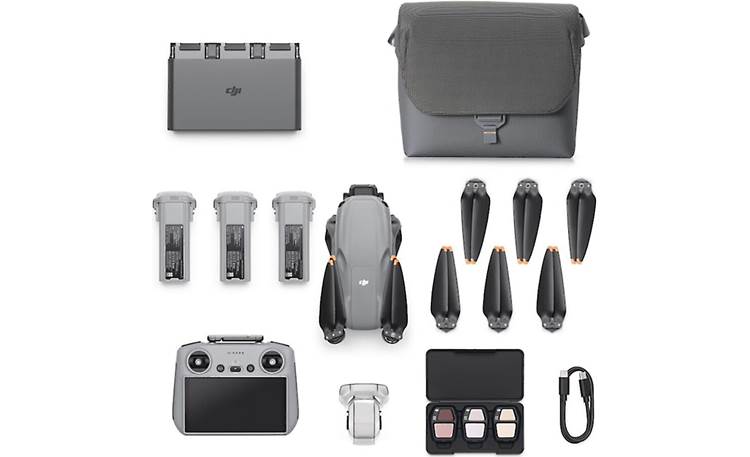 DJI Air 3S Fly More Combo (with DJI RC 2) Includes quadcopter, RC 2 smart remote controller, two extra batteries, charging hub, shoulder bag, and more