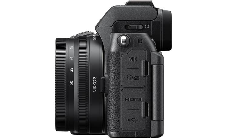Nikon Z 50II Kit Left side view, featuring connectivity panel (closed)