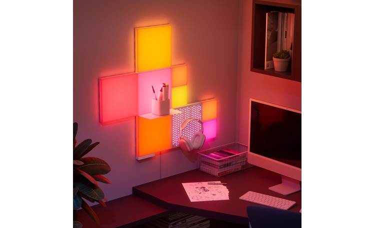 Nanoleaf Blocks Combo XL Smarter Kit Panels and accessories can be arranged in any pattern you like for a unique light/storage display