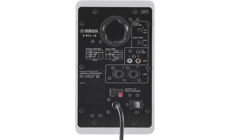 Yamaha HS3 Rear-panel connections and controls (left speaker)