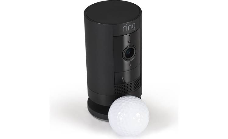 Ring Stick Up Cam Plug-in (3rd Generation) Golf ball shown for scale 