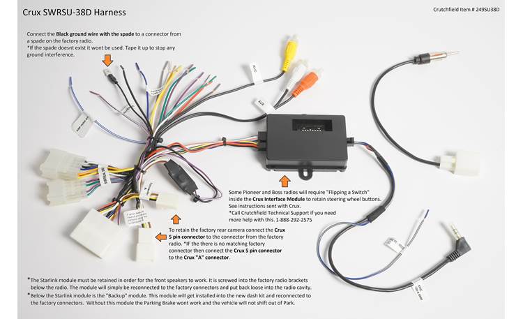 CRUX SWRSU-38D Wiring Interface Tech Graphic 