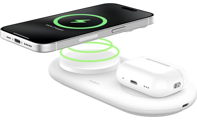 Belkin BoostCharge Pro Built-in magnets ensure proper alignment (phone and earbuds not included)