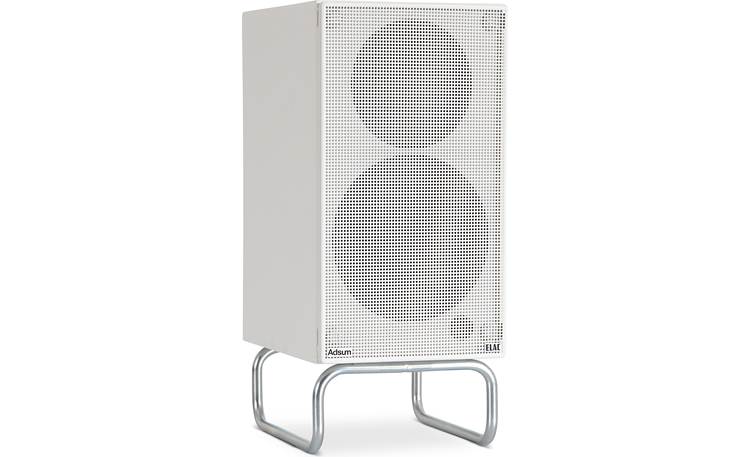 ELAC Debut ConneX Adsum Angled right view of primary speaker, shown with stylish Adsum grille