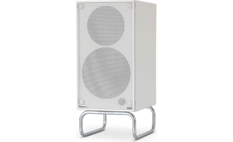 ELAC Debut ConneX Adsum Angled left view of primary speaker with grille