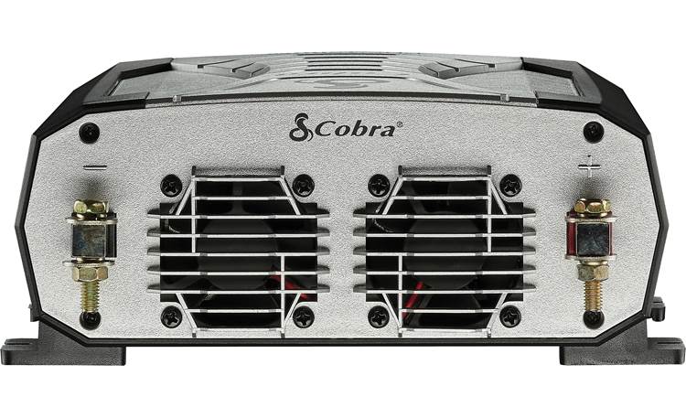 Cobra PRO 1500W Terminal connections that are wired to your vehicle's battery; dual fans keep the inverter cool