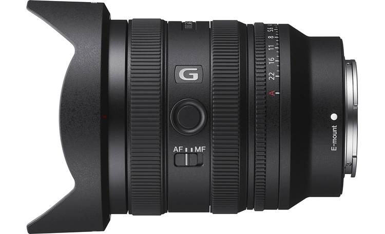 Sony FE 24-50mm f/2.8 G Top view, with lens hood
