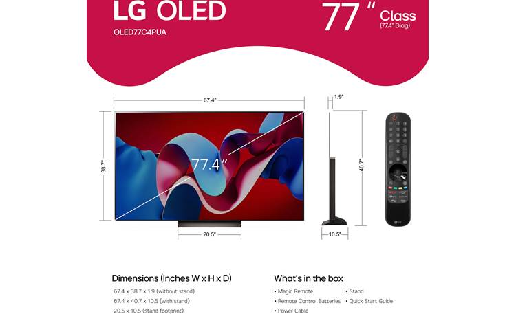 LG OLED77C4PUA Dimensions
