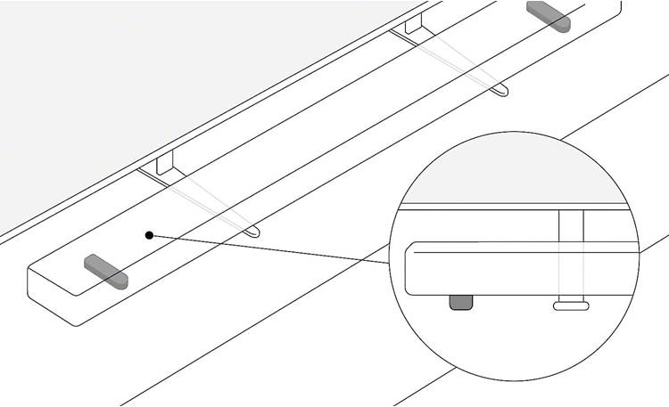 Sony BRAVIA Theater System 6 Sound bar feet designed to neatly sit the bar above the TV stand select BRAVIA models