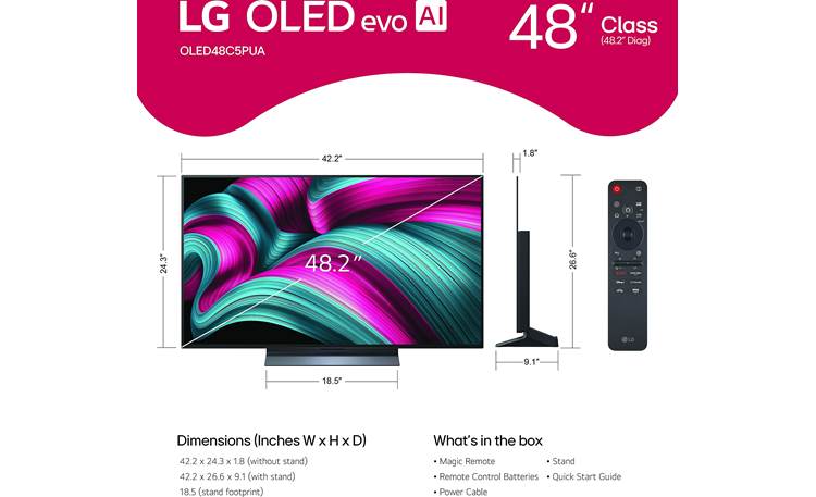 LG OLED48C5PUA Dimensions