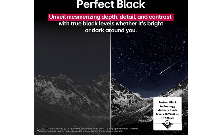 LG OLED55G5WUA Deep, true black
