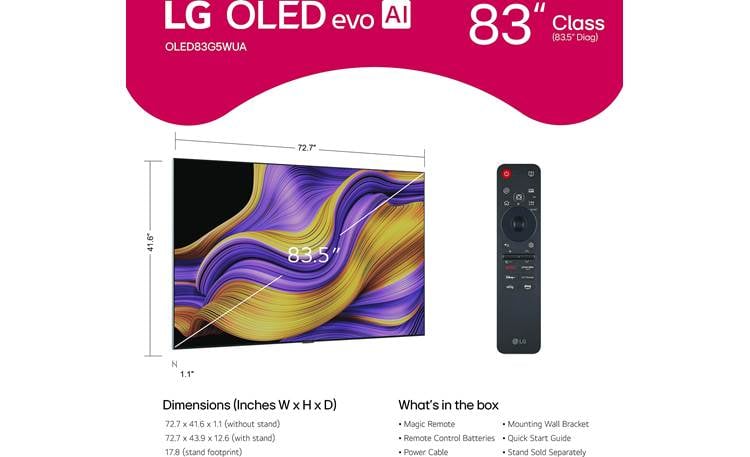 LG OLED83G5WUA Dimensions