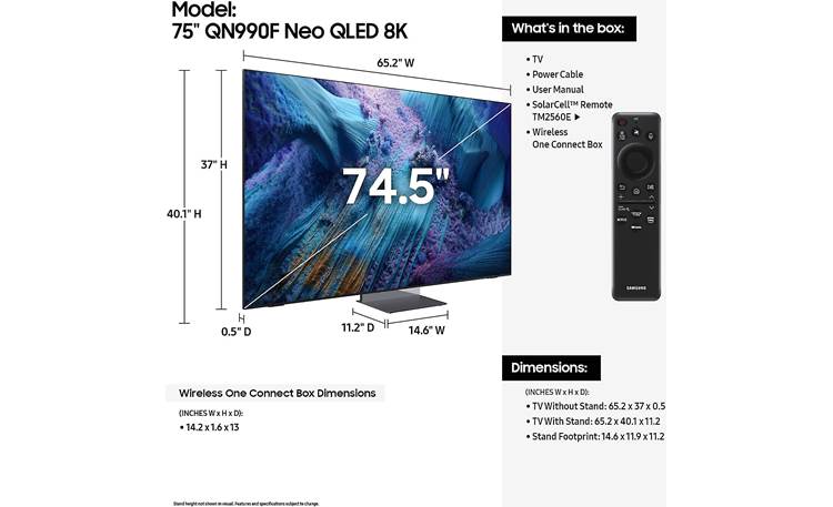 Samsung QN75QN990F Dimensions