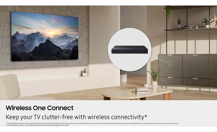 Samsung QN75QN990F Wireless One Connect Box transmits 8K/120Hz signal to your TV (AC power required)