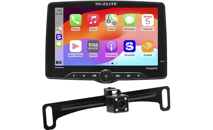 BOSS Audio Elite BE9ACP.XC This receiver's 9" "floating" touchscreen display provides quick access to music, navigation, and video for the included backup camera
