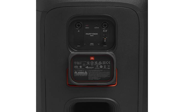 JBL PartyBox 520 Connections panel detail