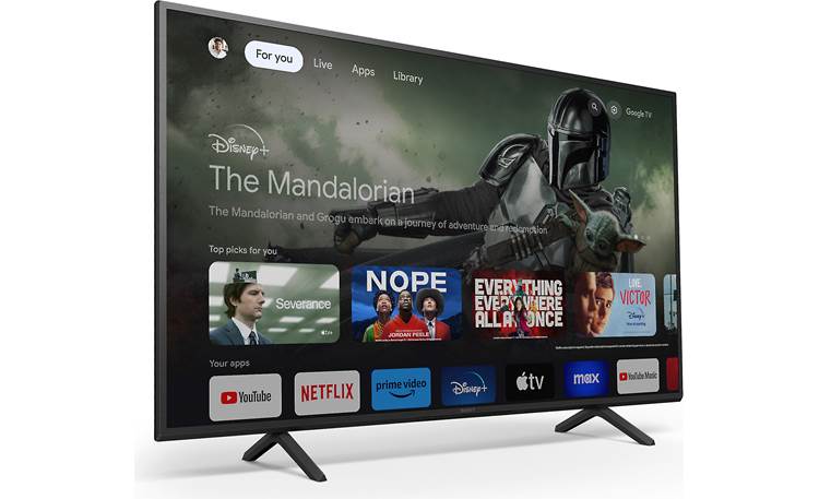Sony KD50X77L Google TV interface lets you browse live TV, movies, and TV shows from across many streaming services all in one place