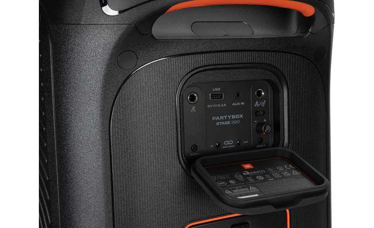 JBL PartyBox Stage 320 Connections panel detail