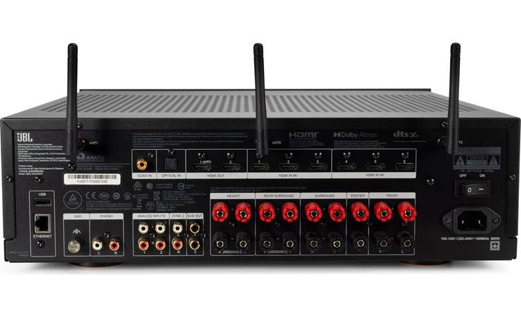 JBL MA9100HP 9-channel amplification, multiple digital and analog connections, Wi-Fi, and Bluetooth