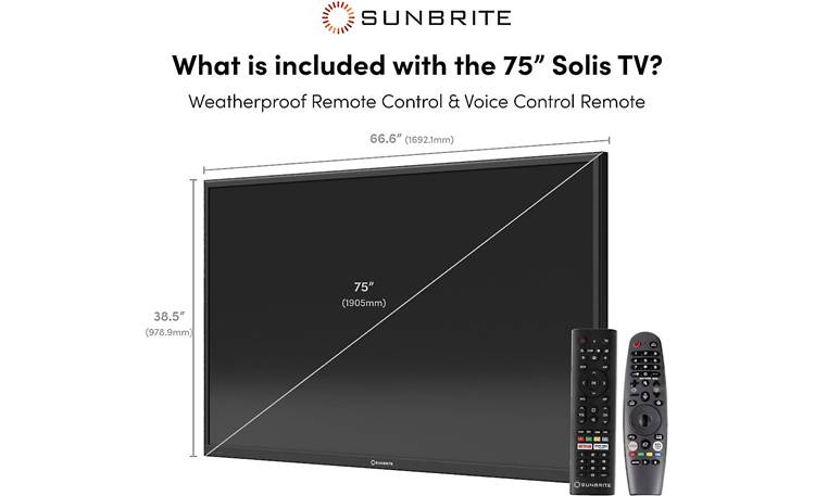 SunBrite™ SB-FS-75-BL Dimensions