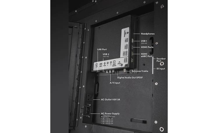 SunBrite™ SB-FS-75-BL A/V connections