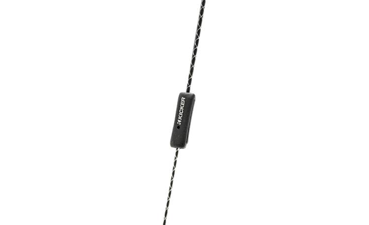 Kicker EB94 Micro Fit Earbuds in-line one-button remote for controlling music and calls