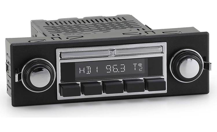 RetroSound Liberty M4HD This receiver's single-DIN chassis and shaft-style controls bring back that vintage look