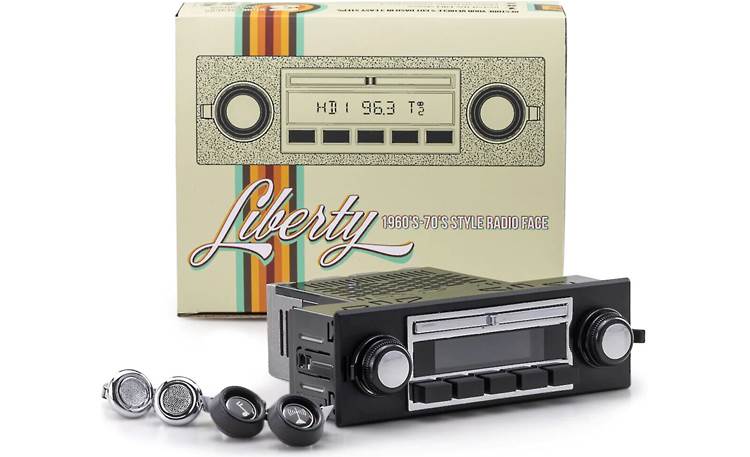 RetroSound Liberty M4HD This single-DIN receiver is designed to work in classic vehicle dashes that have been previously cut for a stereo