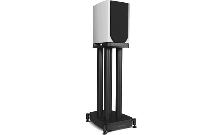 Wharfedale EVO 5.1 Angled right with grille on optional stand (sold separately)