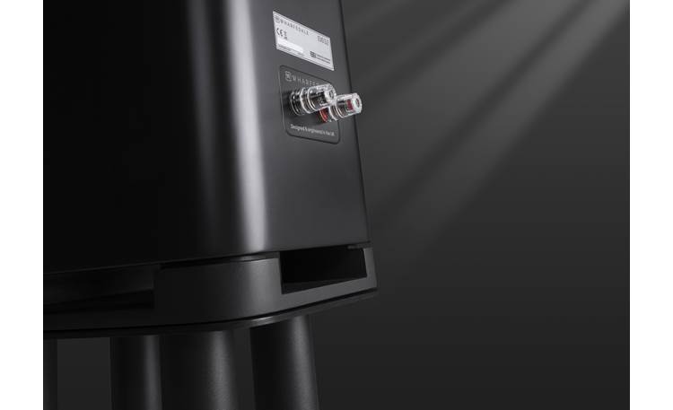 Wharfedale EVO 5.2 Back detail showing binding post terminals and 3-way slot port in base