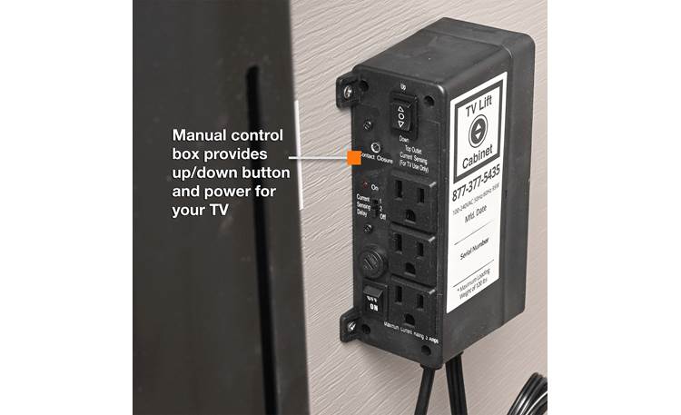 Medium Outdoor Luxe TV Lift Cabinet Outlet detail
