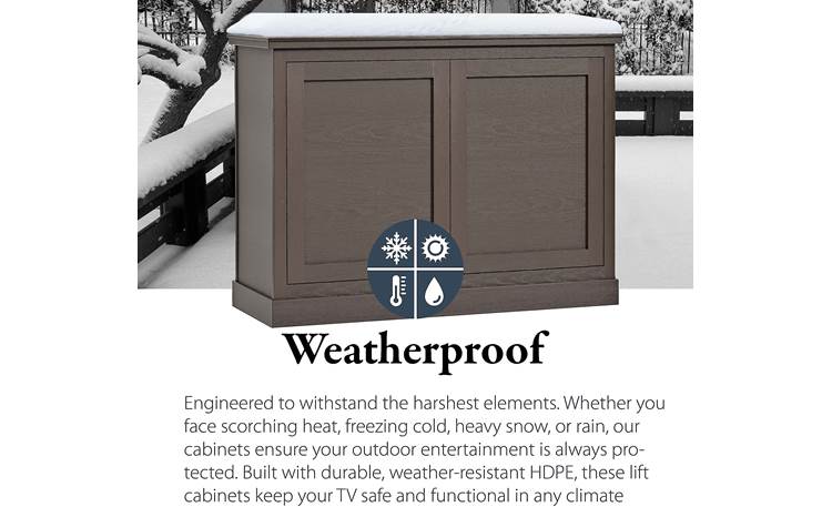 Medium Outdoor Luxe TV Lift Cabinet Weatherproof